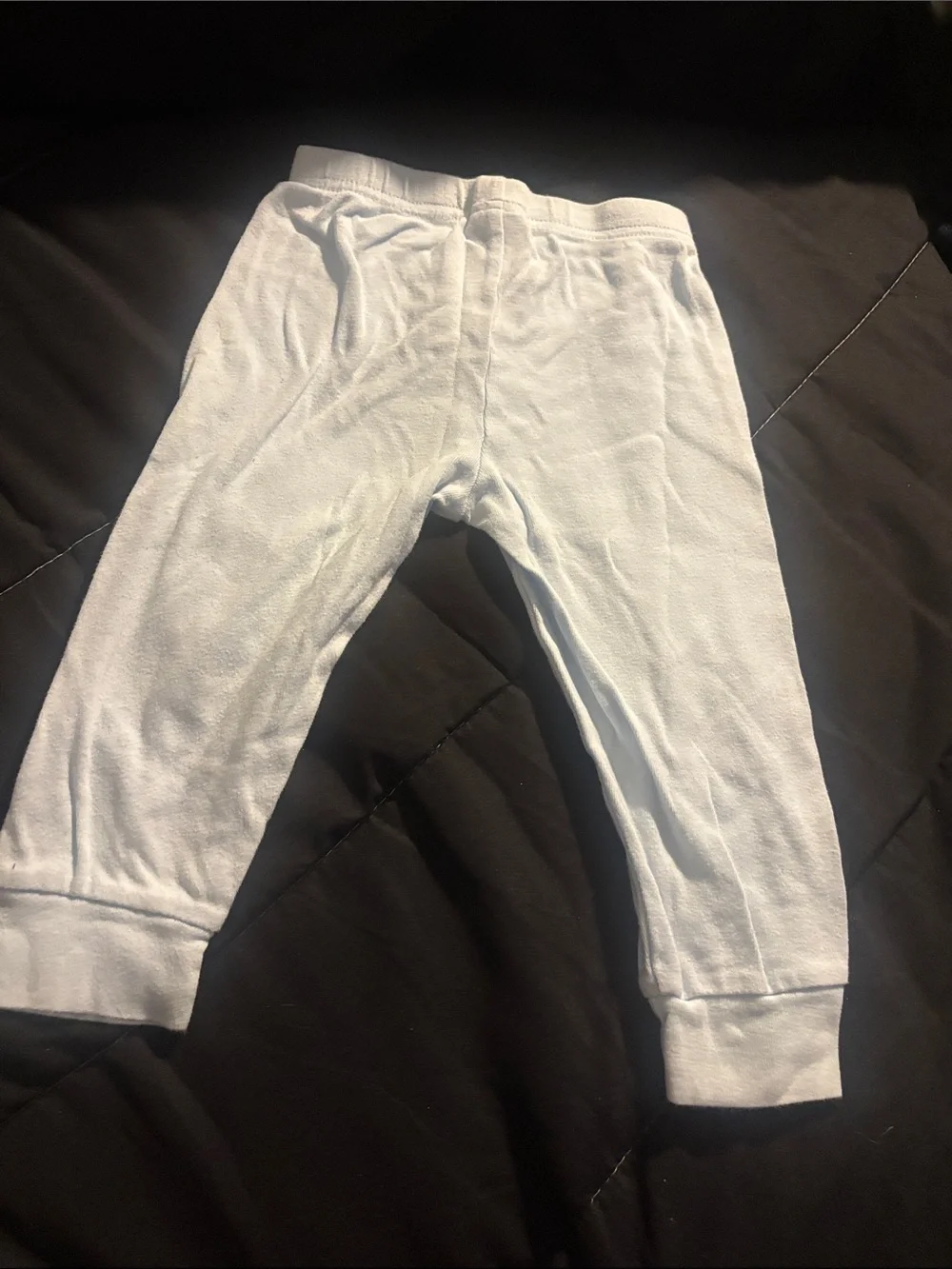 Kids White Cotton Stretch Leggings with Elastic Waistband